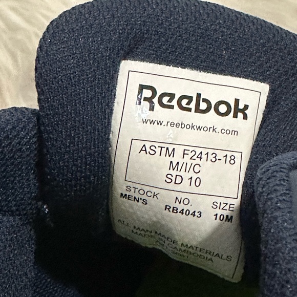 Men’s Reebok Navy Sublite Cushion Oxford Work Shoe - RB4043 - Picture 9 of 16